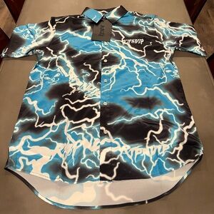 RIPNDIP Blue and Black Lightning Men's Shirt